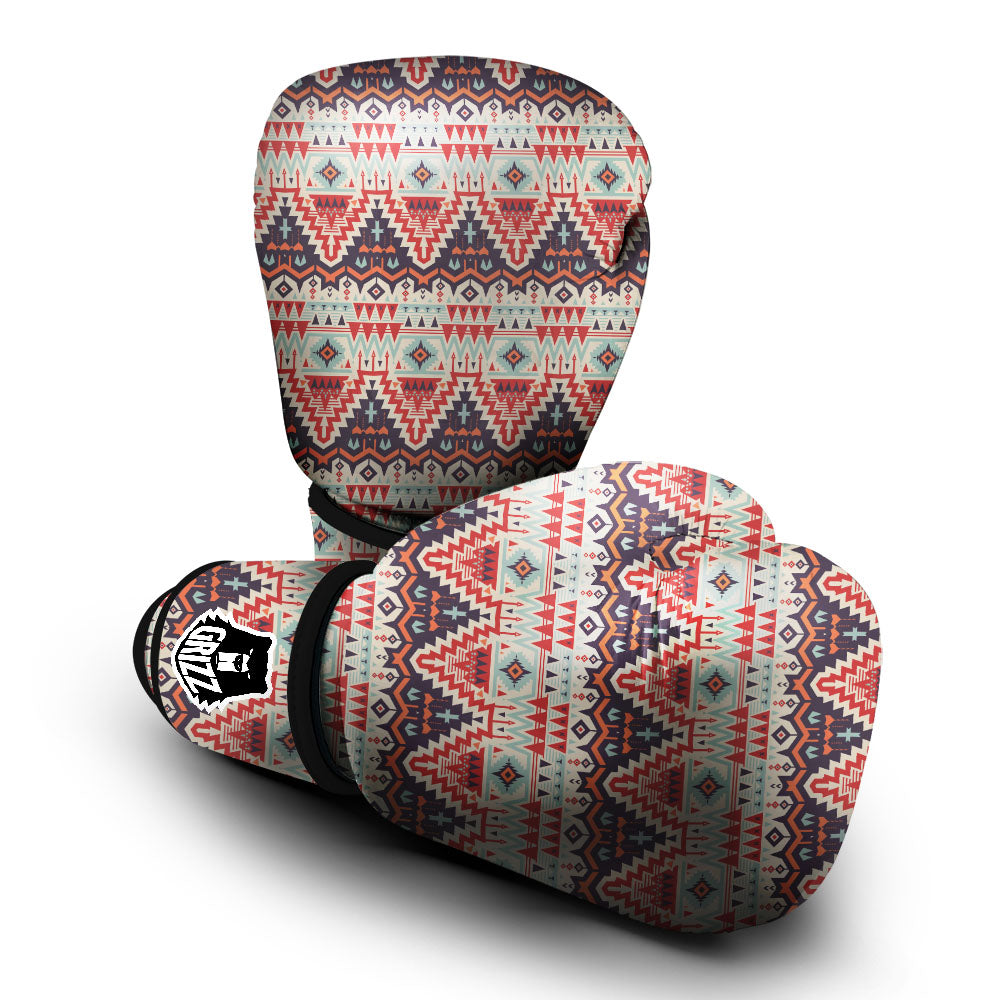 Geometric Ethnic Aztec Print Pattern Boxing Gloves-grizzshop