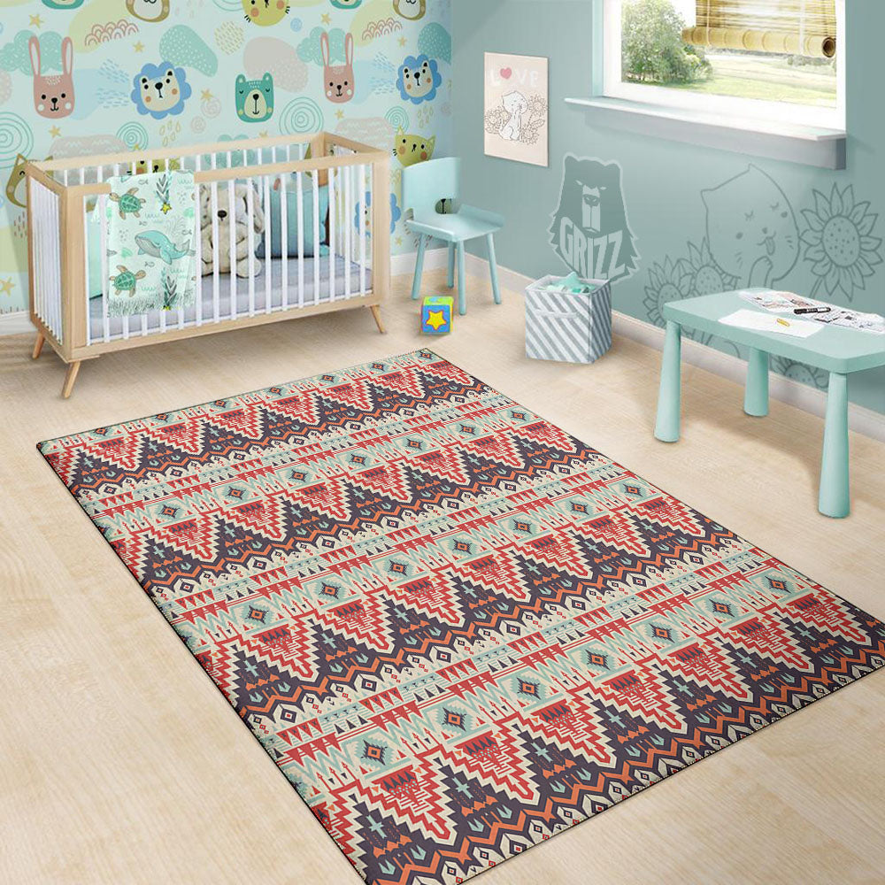 Geometric Ethnic Aztec Print Pattern Floor Mat-grizzshop