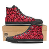 Geometric Heart Valentine's Day Print Pattern Black High Top Shoes-grizzshop