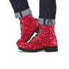 Geometric Heart Valentine's Day Print Pattern Leather Boots-grizzshop