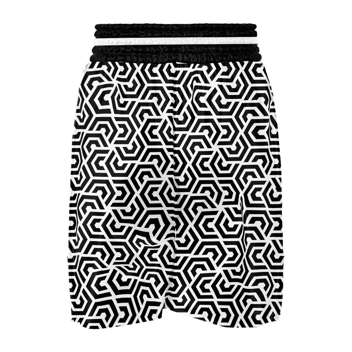 Geometric Hexagon Print Pattern Boxing Shorts-grizzshop