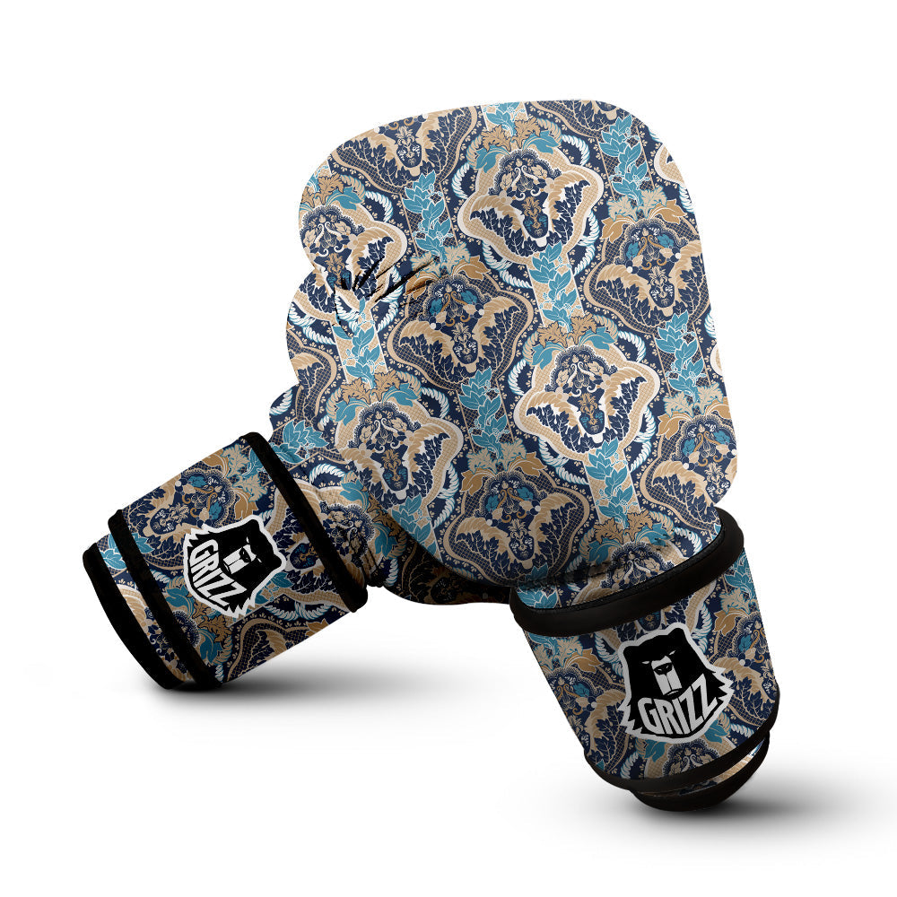 Geometric Indian Ornamental Print Pattern Boxing Gloves-grizzshop