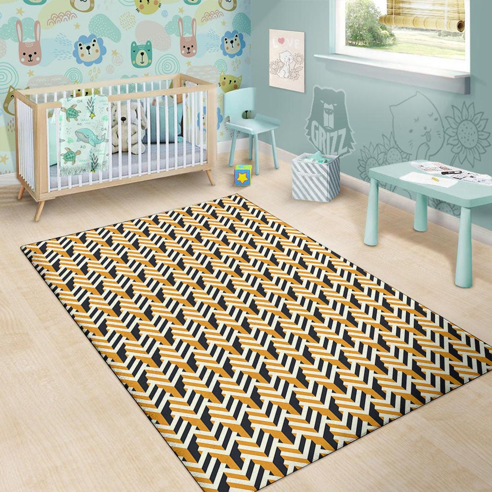 Geometric Isometric Print Pattern Floor Mat-grizzshop