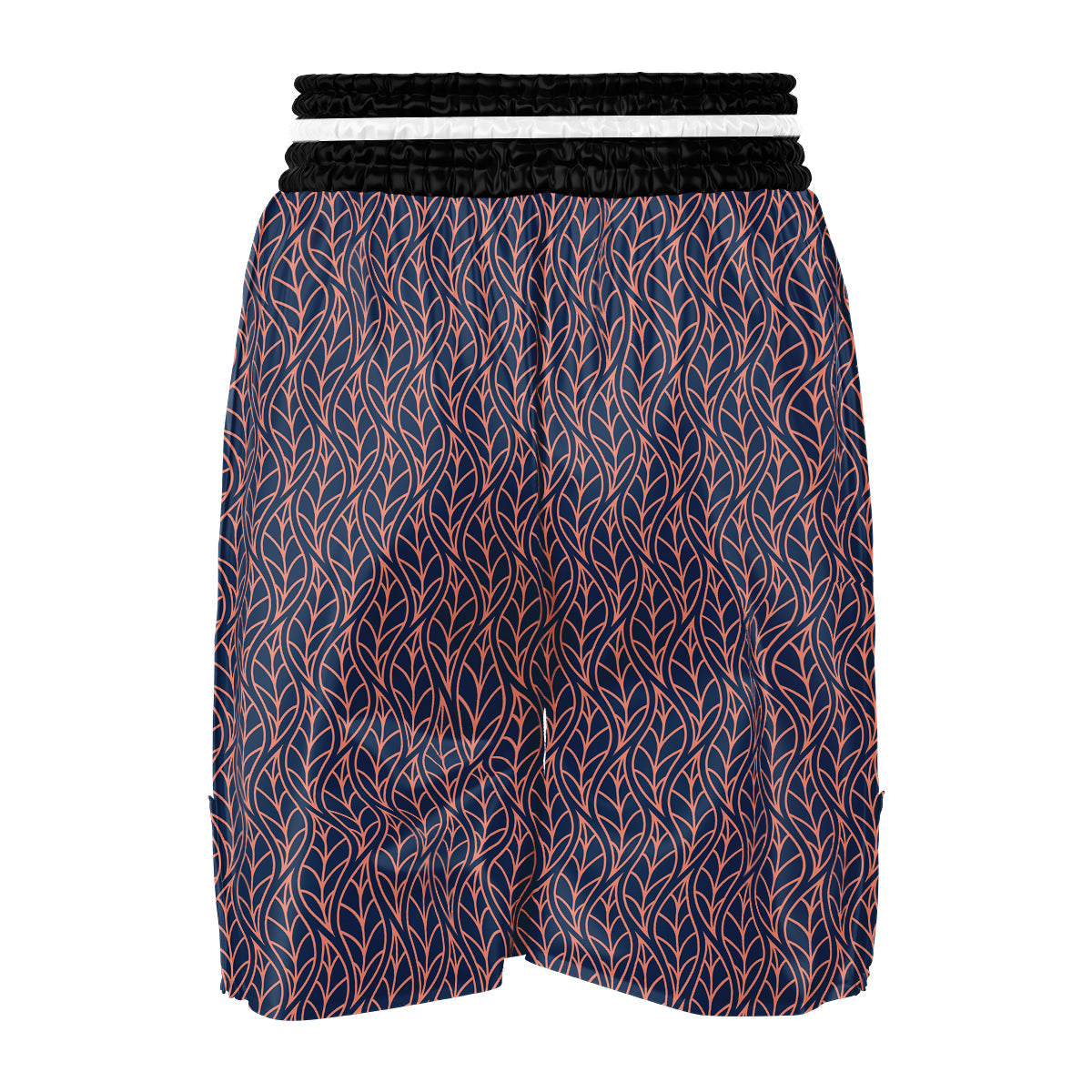 Geometric Leaf Vintage Print Pattern Boxing Shorts-grizzshop