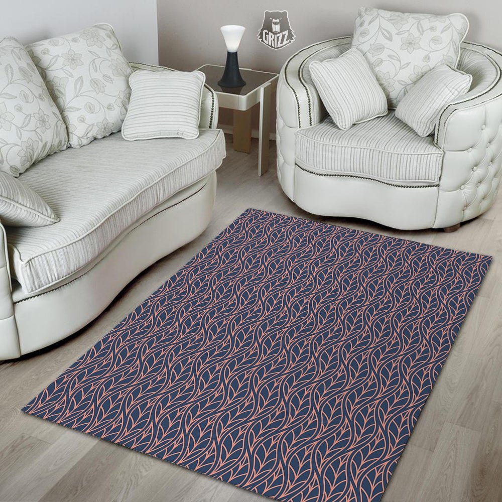 Geometric Leaf Vintage Print Pattern Floor Mat-grizzshop