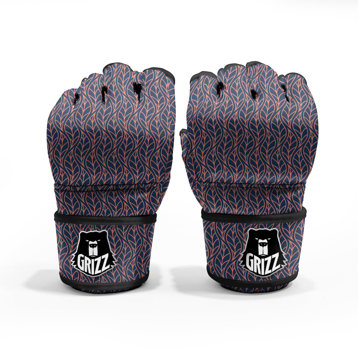 Geometric Leaf Vintage Print Pattern MMA Gloves-grizzshop