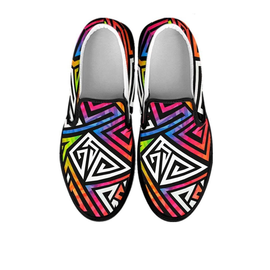 Geometric Men's Slip On Sneakers-grizzshop