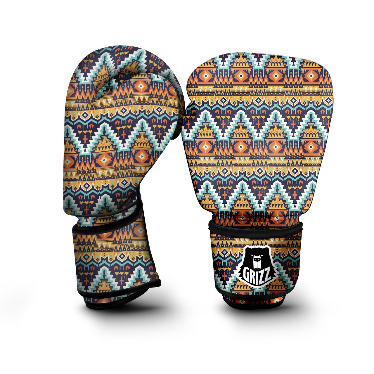 Geometric Navajo Print Pattern Boxing Gloves-grizzshop