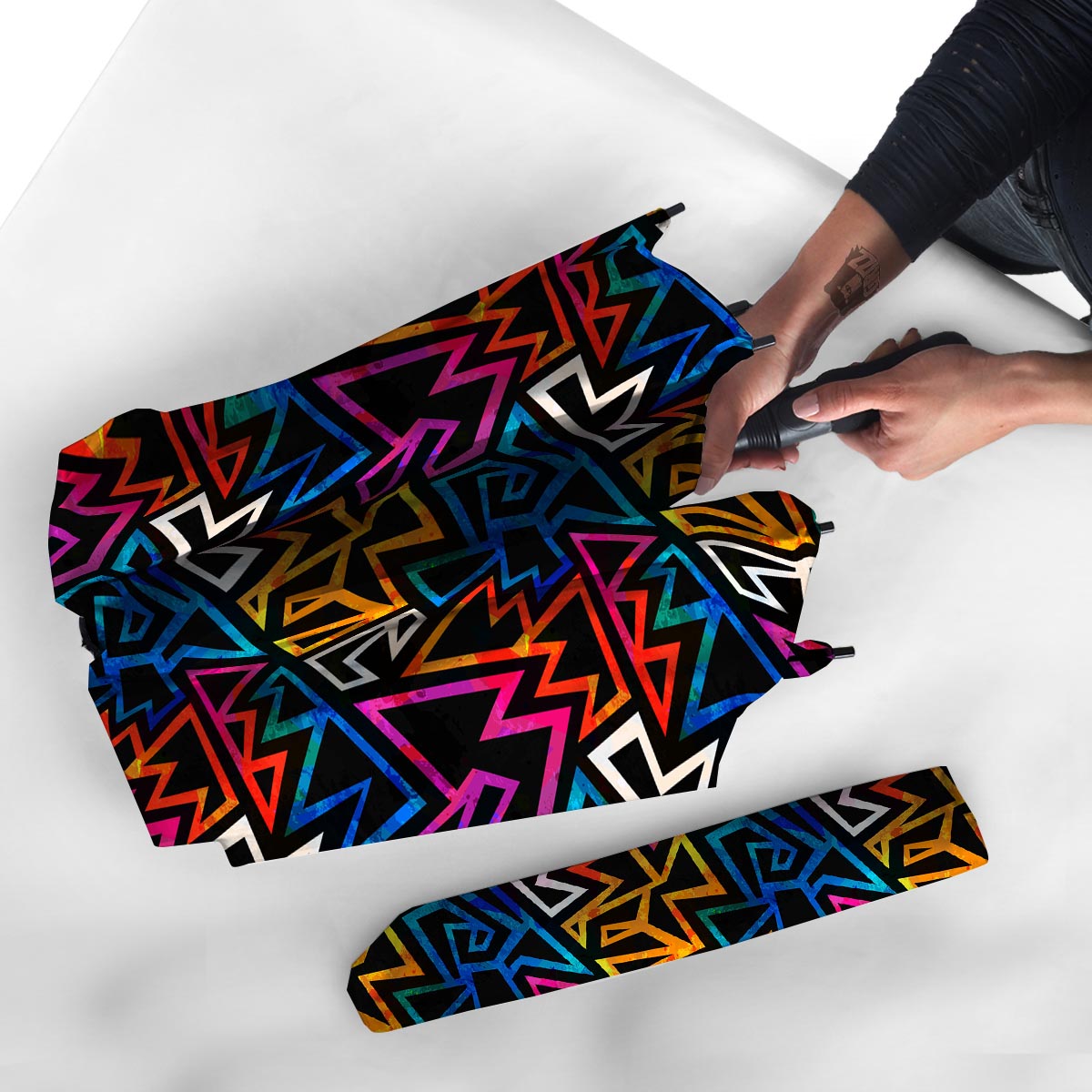Geometric Print Umbrella-grizzshop