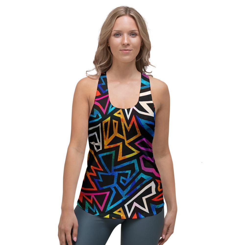 Geometric Print Women's Racerback Tank Top-grizzshop