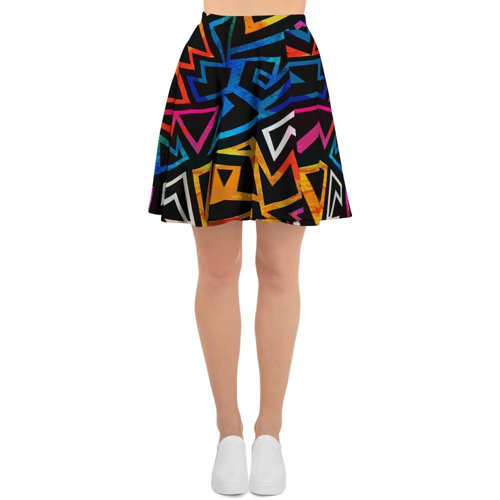 Geometric Print Women's Skirt-grizzshop