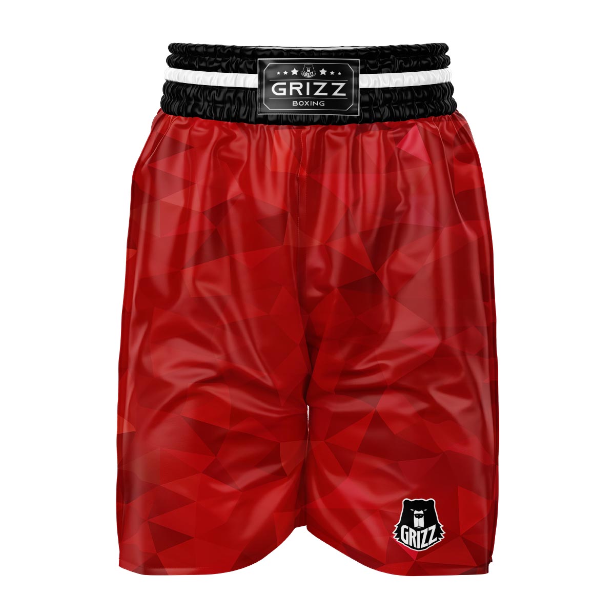 Geometric Red Print Pattern Boxing Shorts-grizzshop