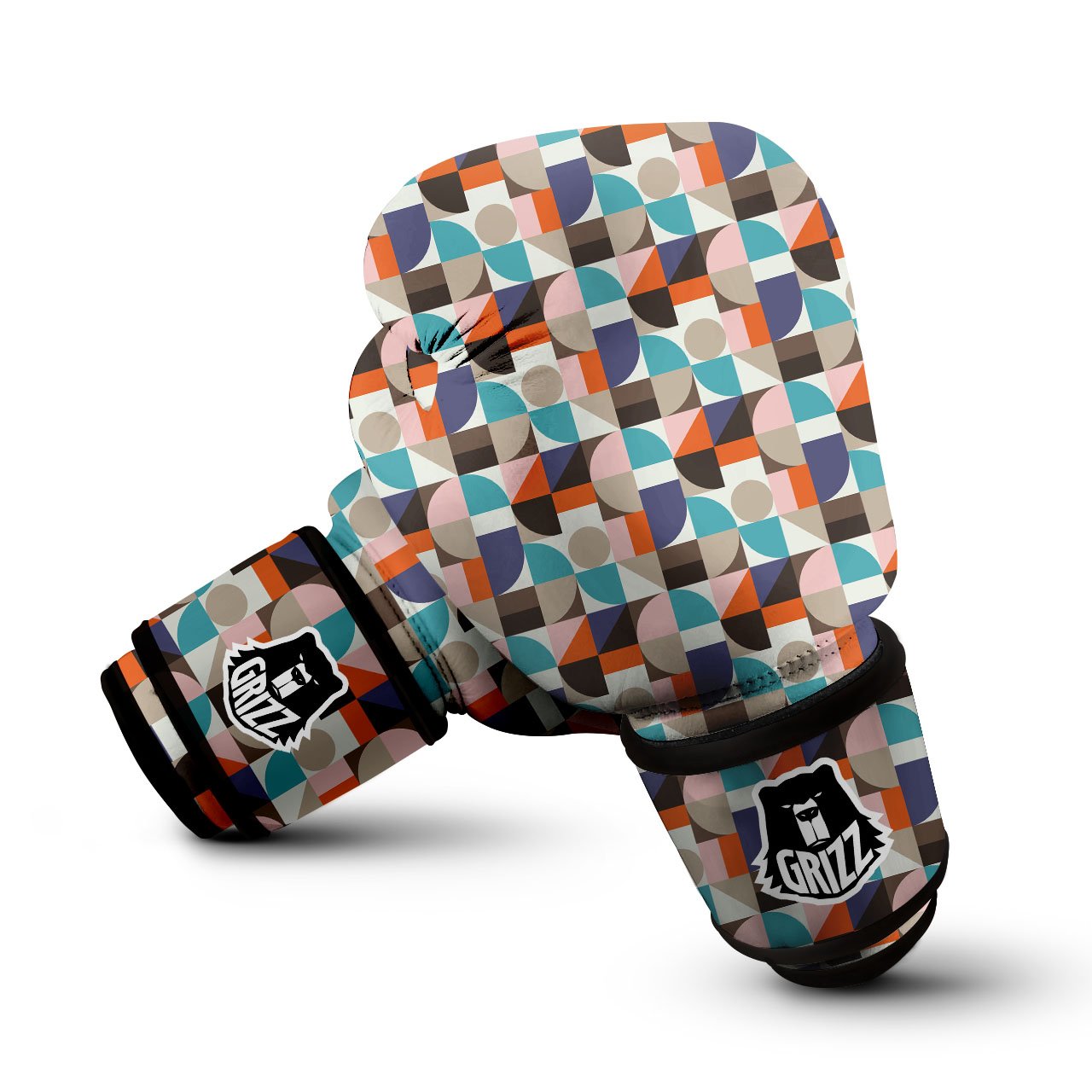 Geometric Shape Pastel Print Pattern Boxing Gloves-grizzshop