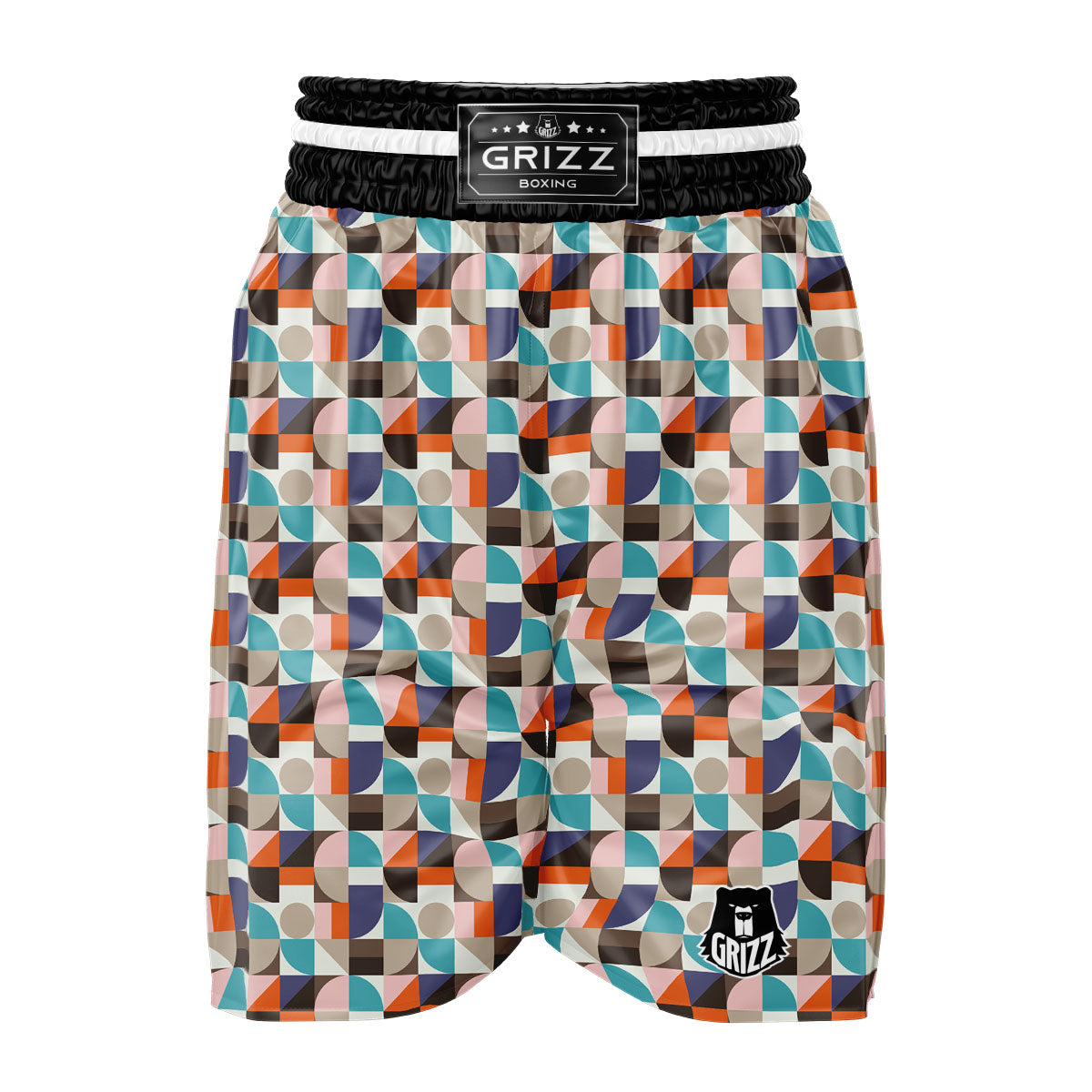 Geometric Shape Pastel Print Pattern Boxing Shorts-grizzshop