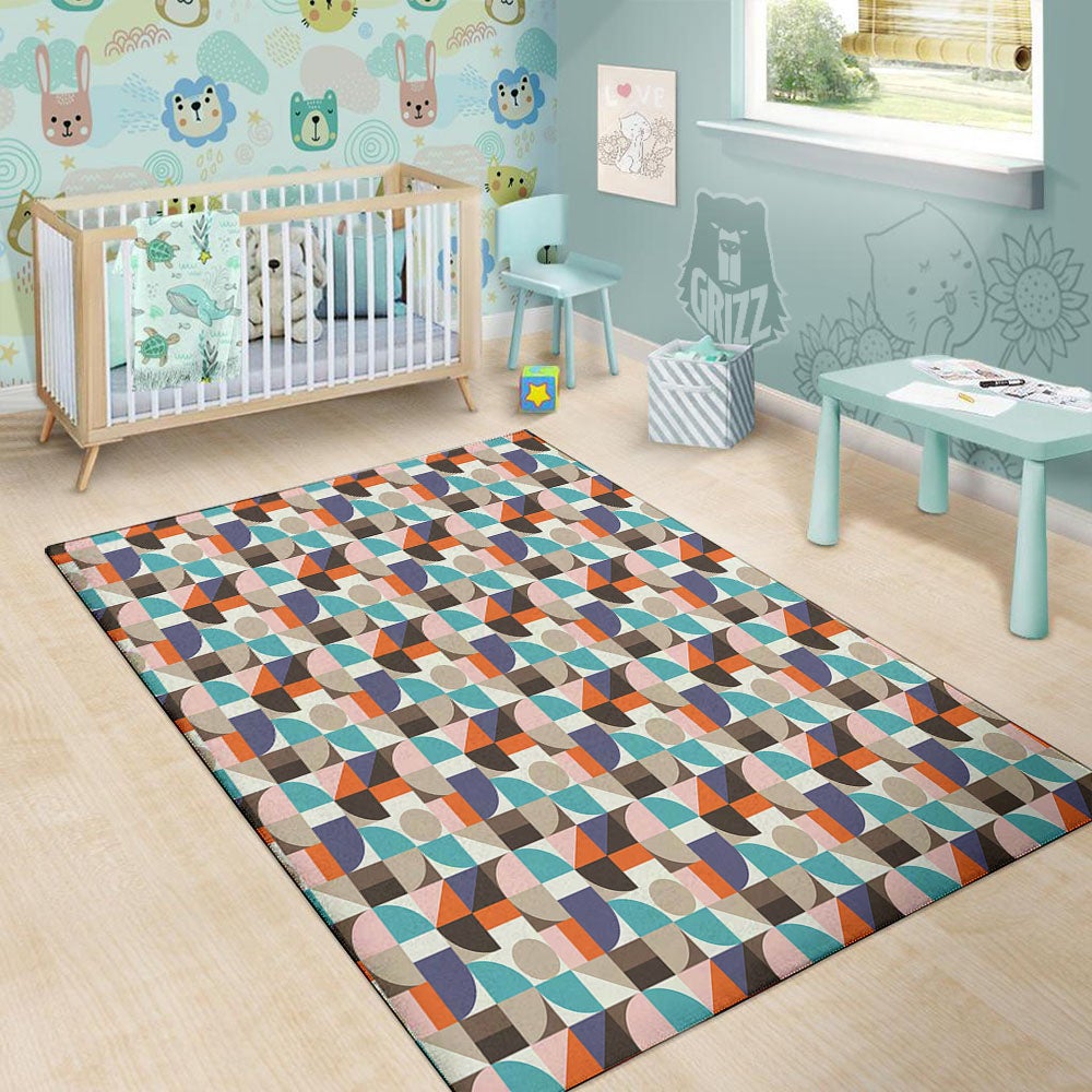 Geometric Shape Pastel Print Pattern Floor Mat-grizzshop