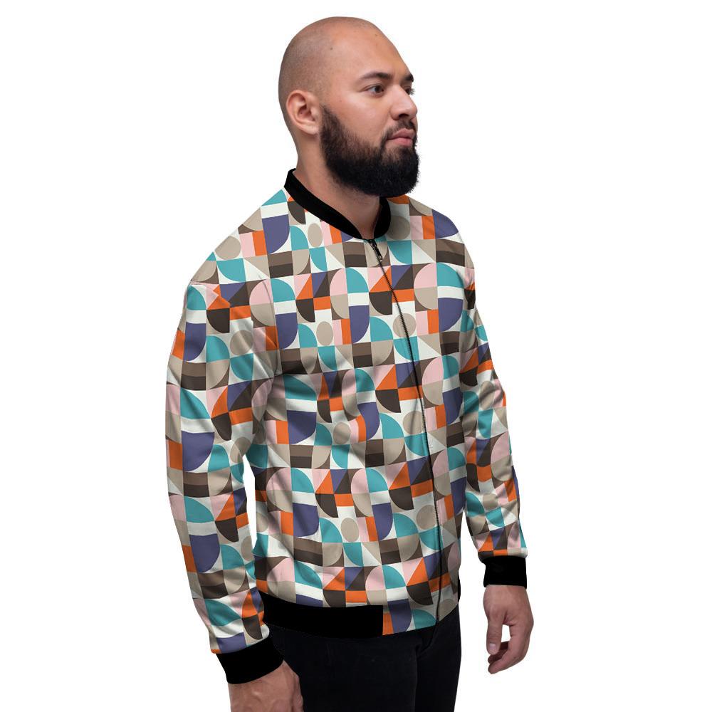 Geometric Shape Pastel Print Pattern Men's Bomber Jacket-grizzshop