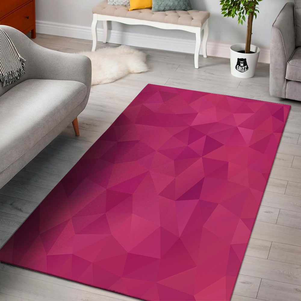Geometric Square Pink Print Pattern Floor Mat-grizzshop