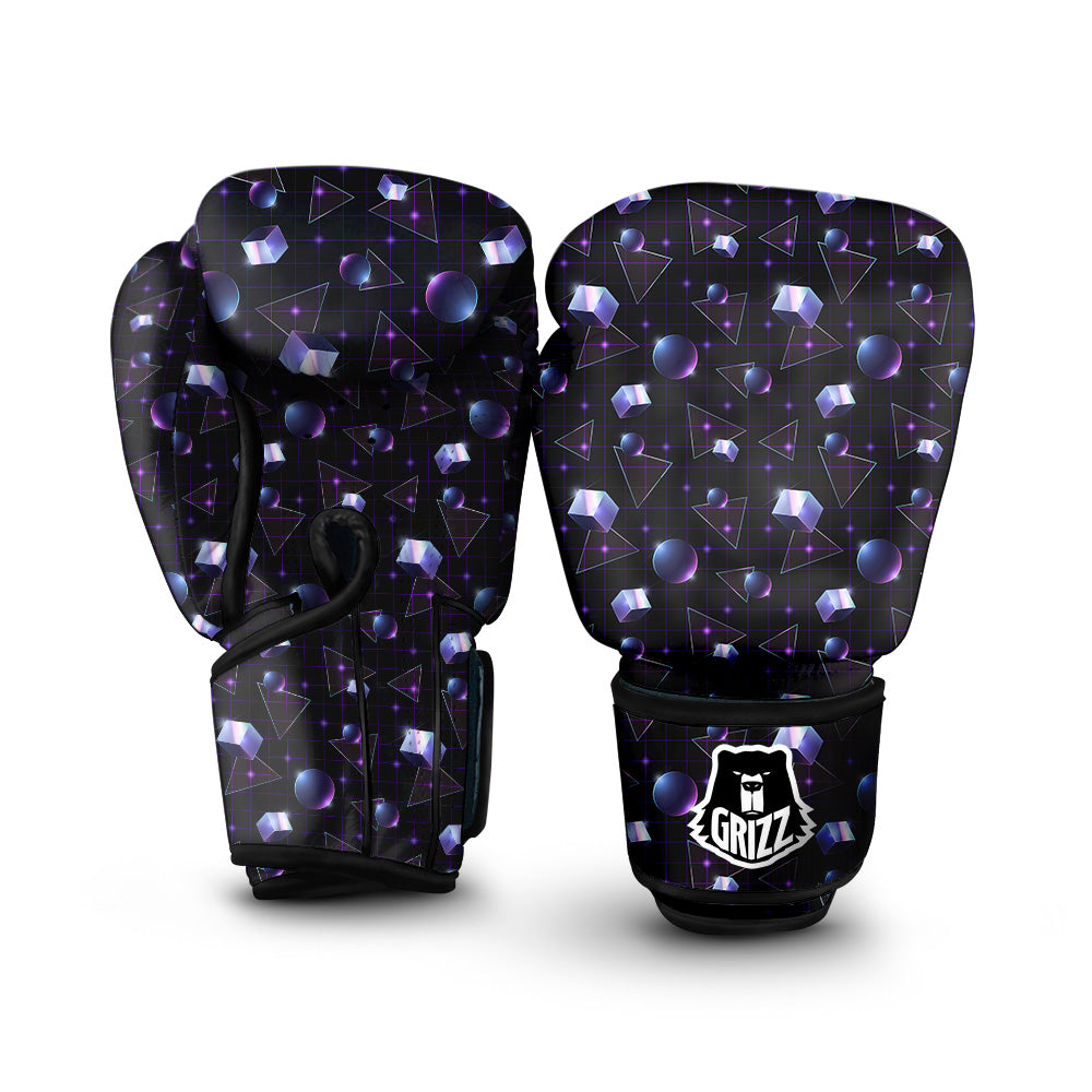 Geometry 80's Style Print Pattern Boxing Gloves-grizzshop