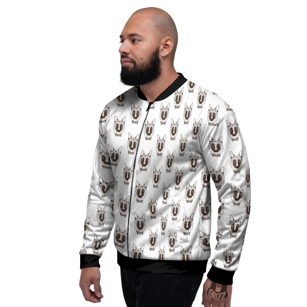 German Shepherd Drawing Print Pattern Men's Bomber Jacket-grizzshop