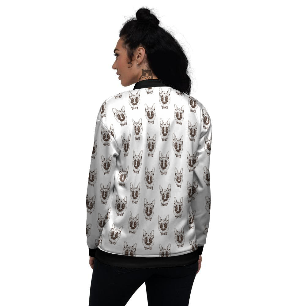 German Shepherd Drawing Print Pattern Women's Bomber Jacket-grizzshop