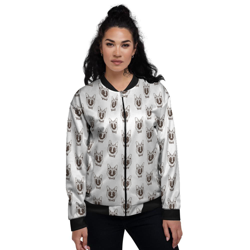 German Shepherd Drawing Print Pattern Women's Bomber Jacket-grizzshop