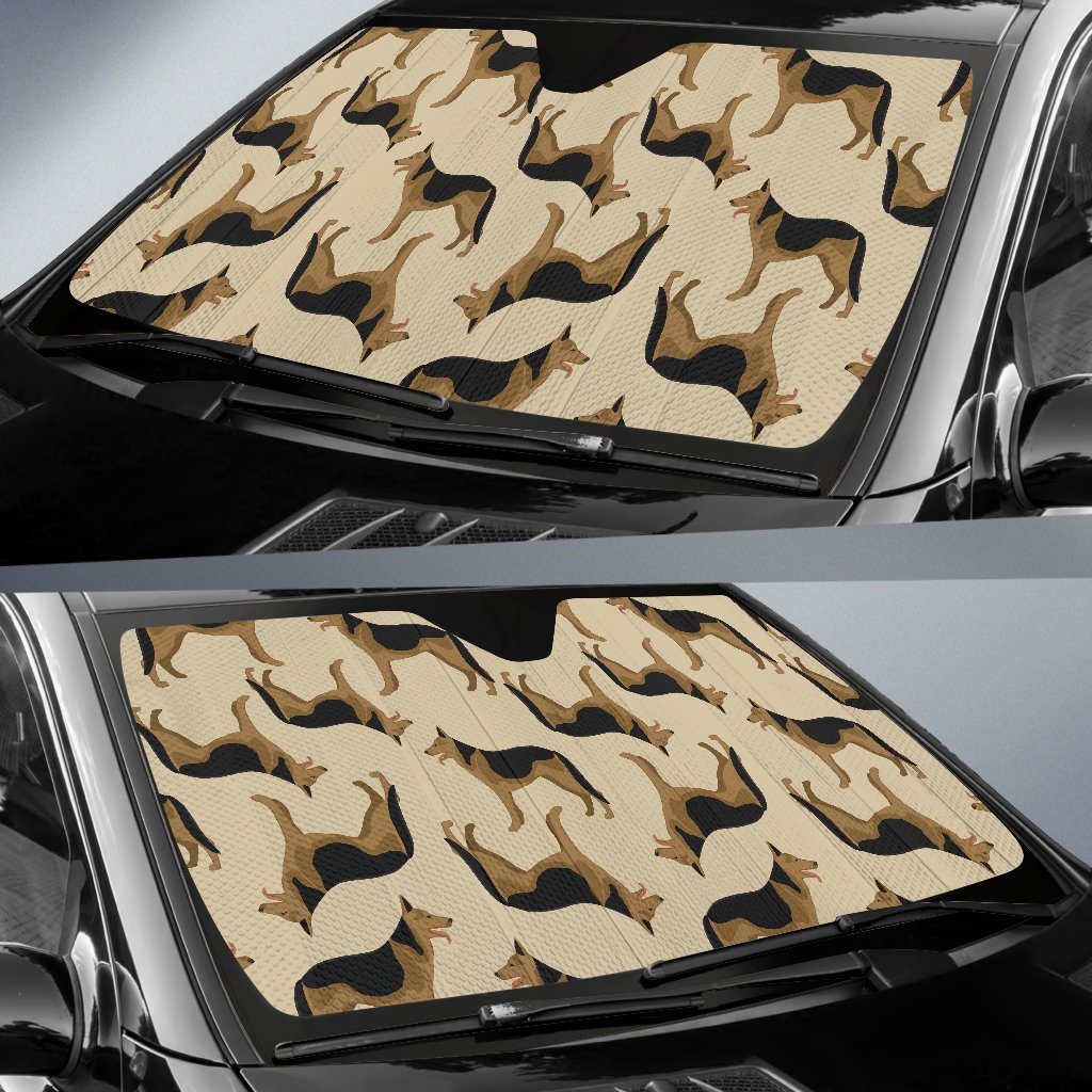 German Shepherd Pattern Print Car Sun Shade-grizzshop