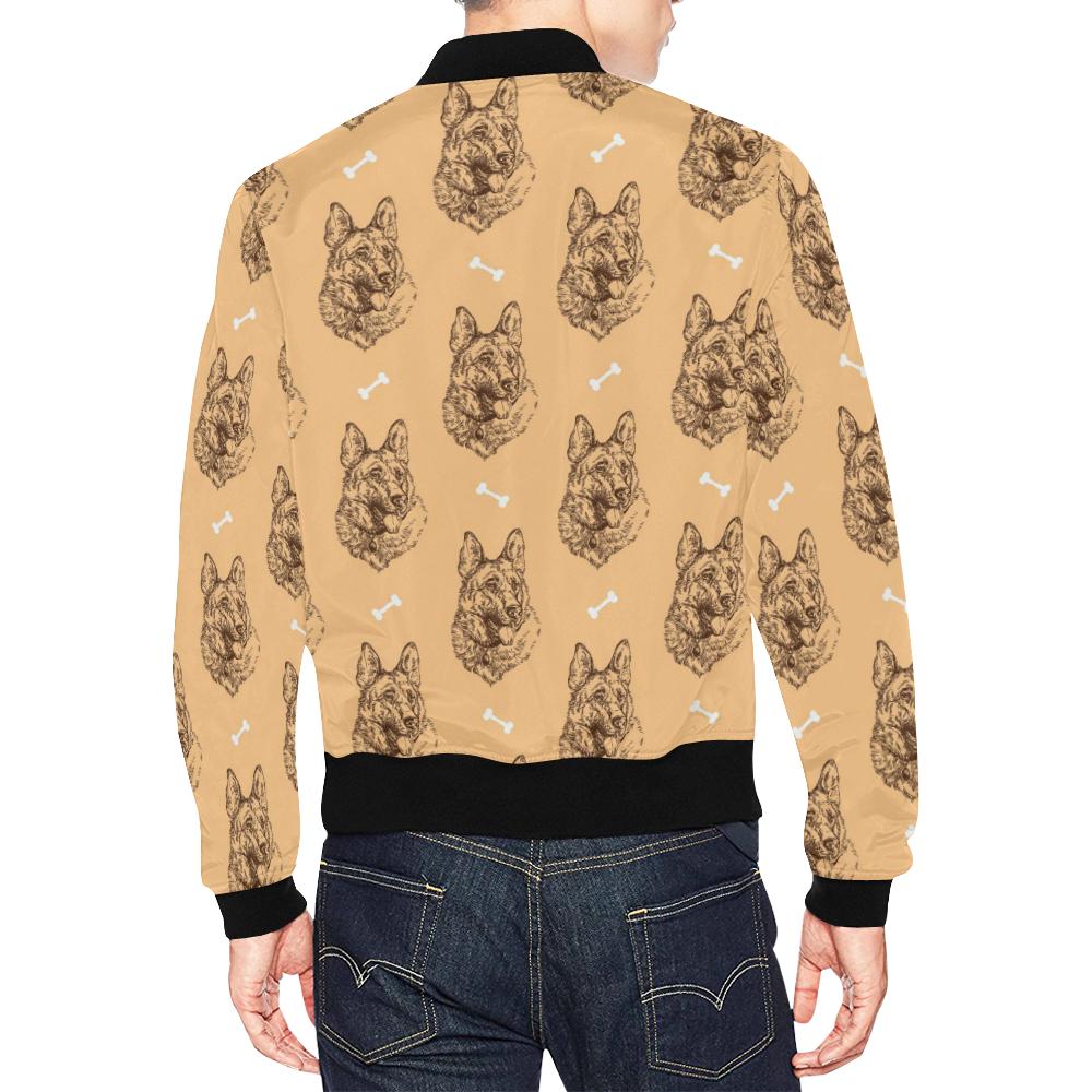 German Shepherd Print Pattern Men's Bomber Jacket-grizzshop