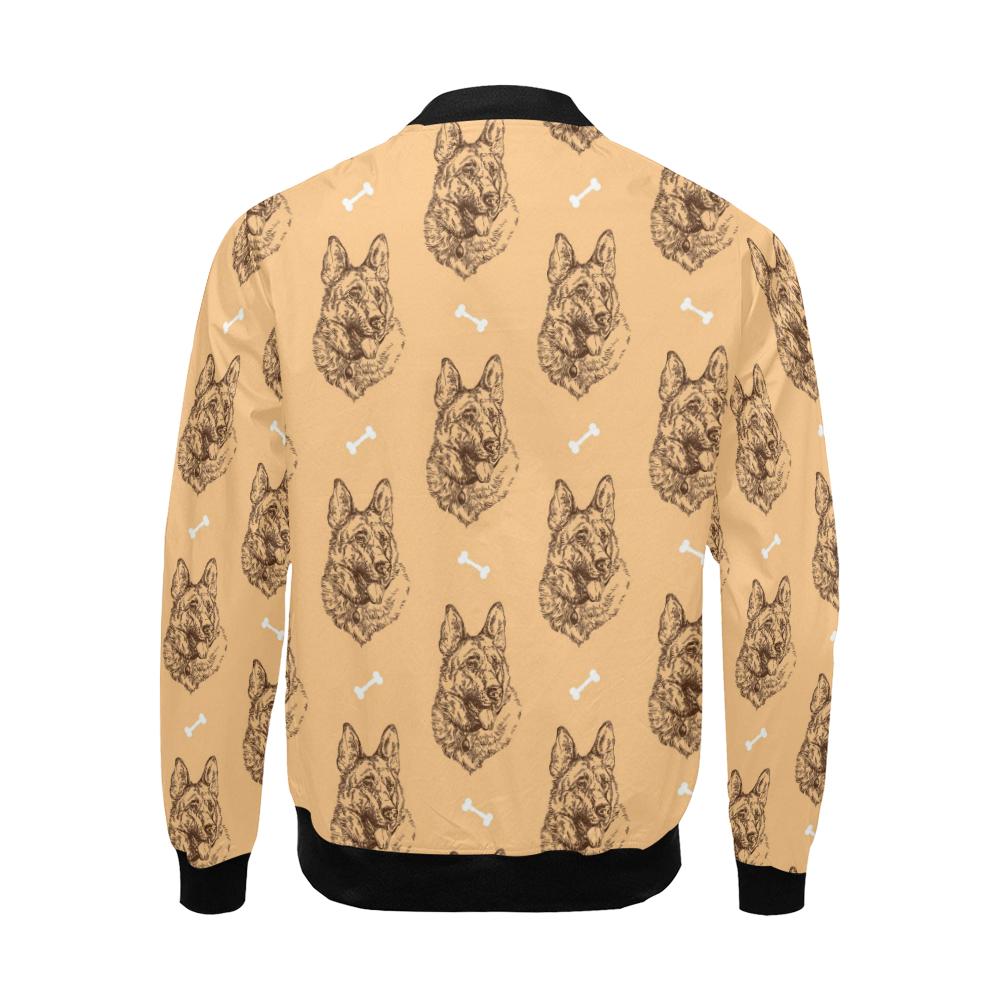 German Shepherd Print Pattern Men's Bomber Jacket-grizzshop