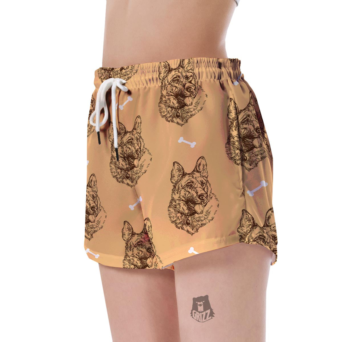 German Shepherd Print Pattern Women's Shorts-grizzshop