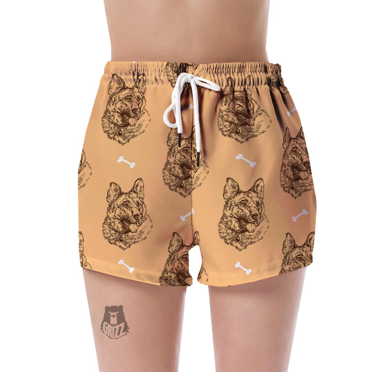 German Shepherd Print Pattern Women's Shorts-grizzshop