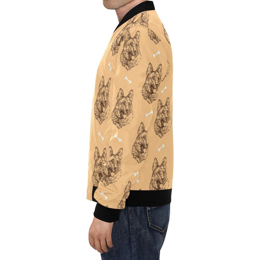 German Shepherd Print Pattern Men's Bomber Jacket-grizzshop