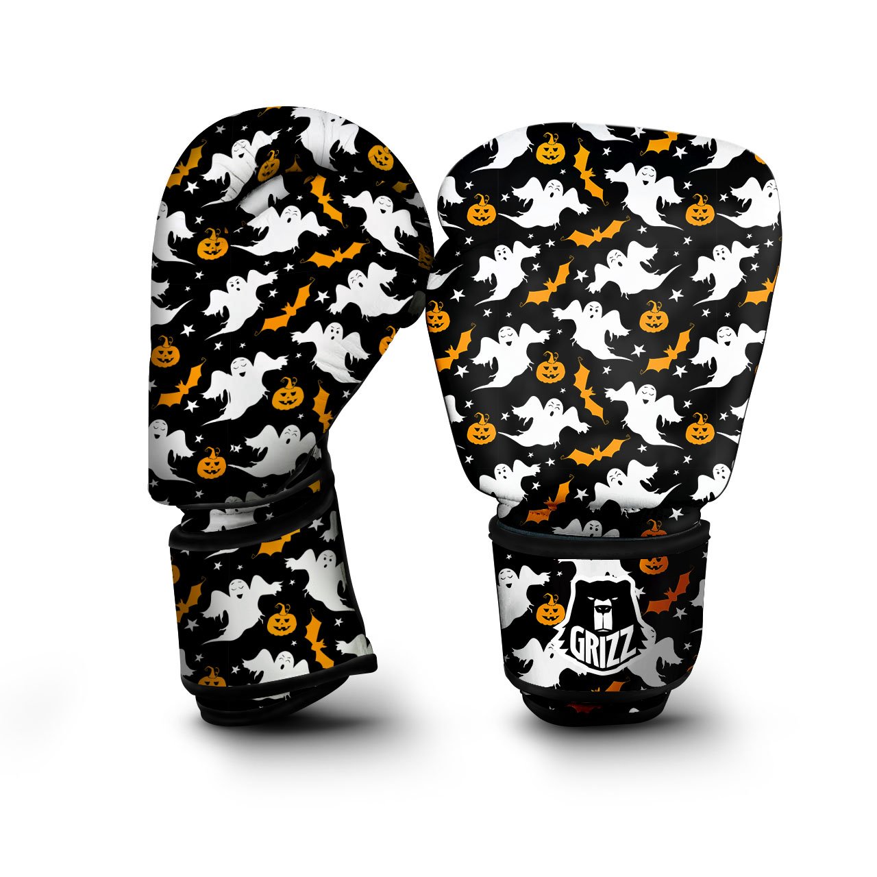 Ghost Halloween Print Pattern Boxing Gloves-grizzshop