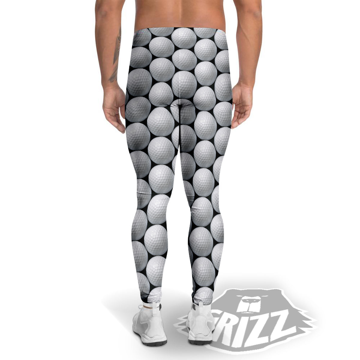 Giant Golf Ball Print Pattern Men's Leggings-grizzshop