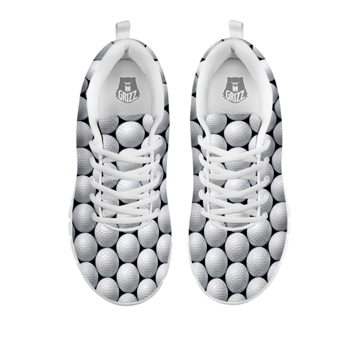 Giant Golf Ball Print Pattern White Sneaker-grizzshop