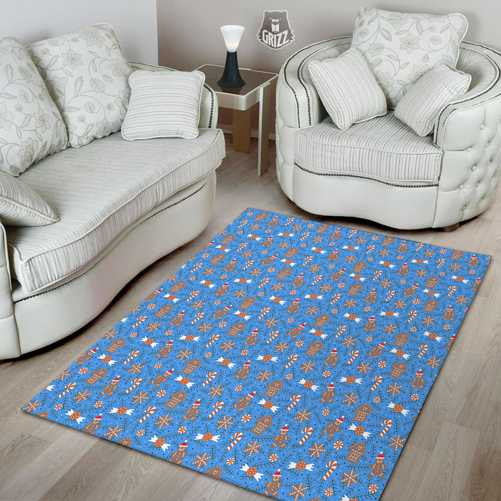 Gingerbread Man Christmas Print Pattern Floor Mat-grizzshop