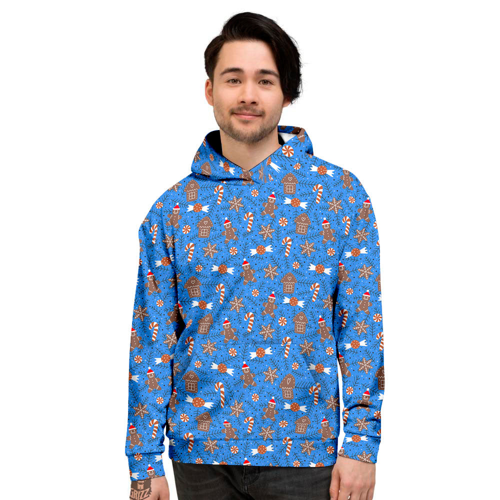 Gingerbread Man Christmas Print Pattern Men's Hoodie-grizzshop