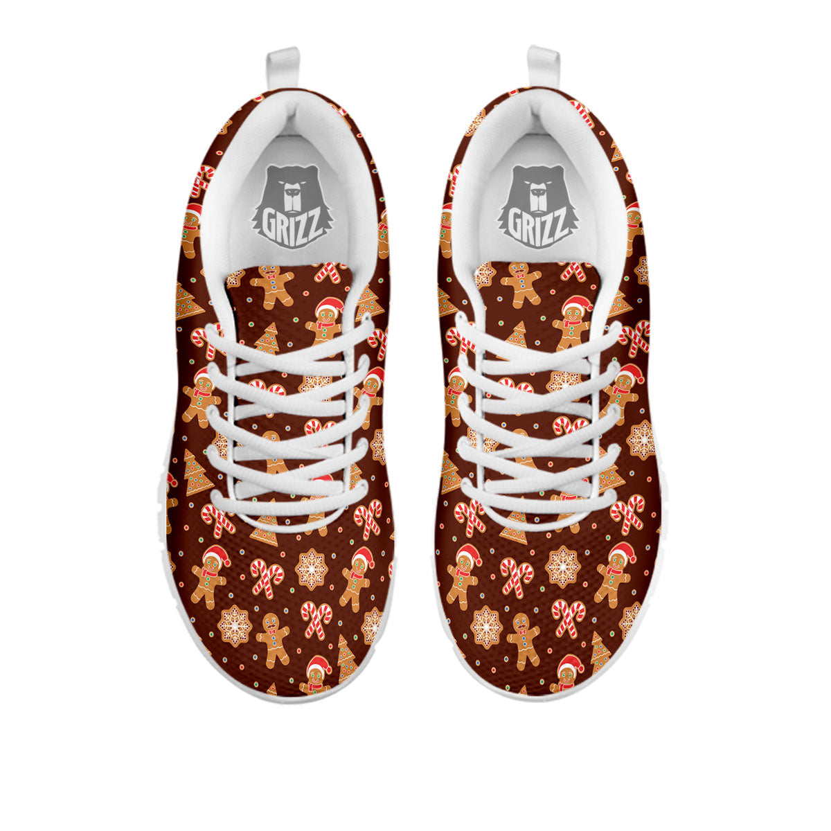Gingerbread Man Print Pattern White Sneaker-grizzshop