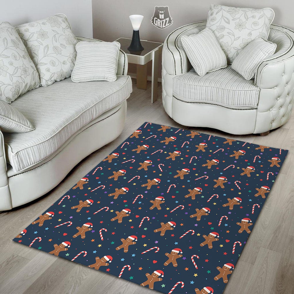 Gingerbread Xmas Print Pattern Floor Mat-grizzshop