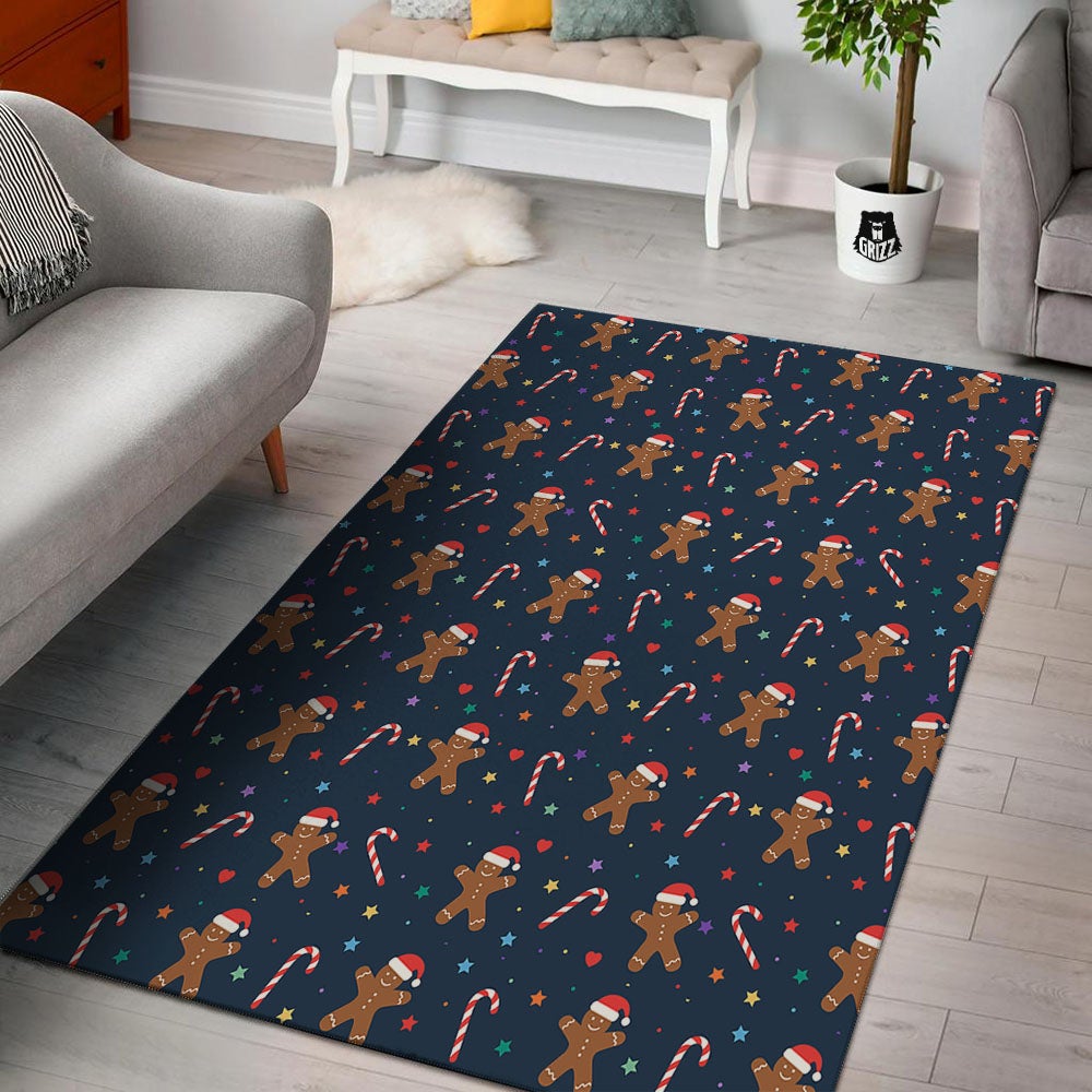 Gingerbread Xmas Print Pattern Floor Mat-grizzshop