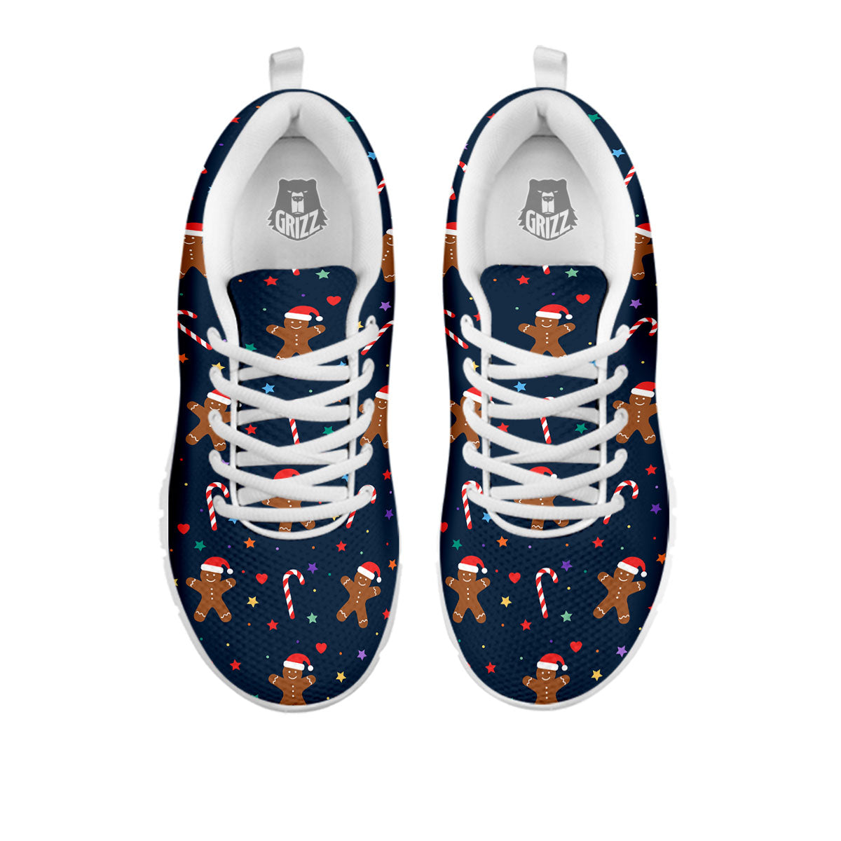 Gingerbread Xmas Print Pattern White Sneaker-grizzshop