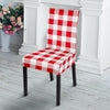 Gingham Red Pattern Print Chair Cover-grizzshop