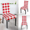 Gingham Red Pattern Print Chair Cover-grizzshop