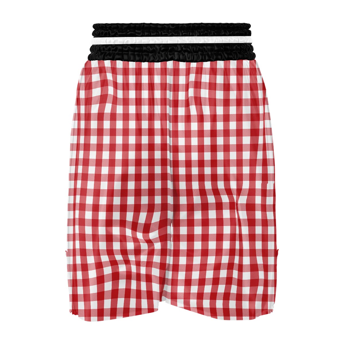Gingham White And Red Print Pattern Boxing Shorts-grizzshop