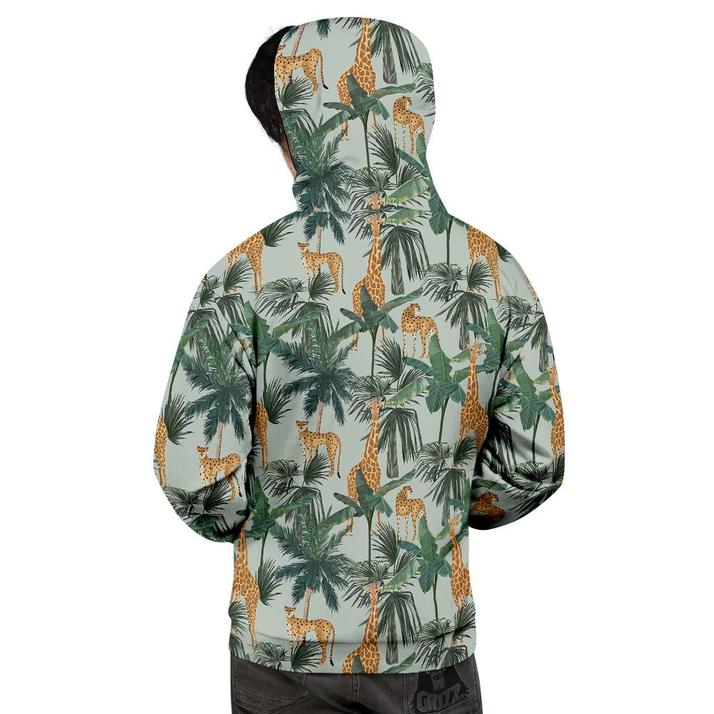 Giraffe And Leopard Vintage Print Pattern Men's Hoodie-grizzshop