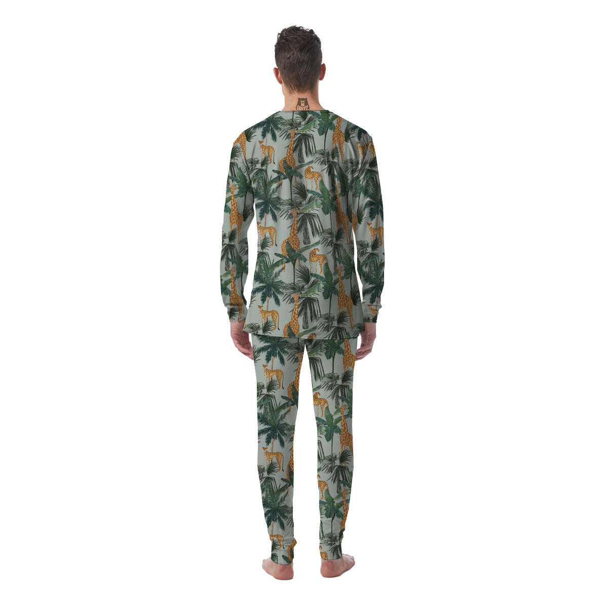 Giraffe And Leopard Vintage Print Pattern Men's Pajamas-grizzshop