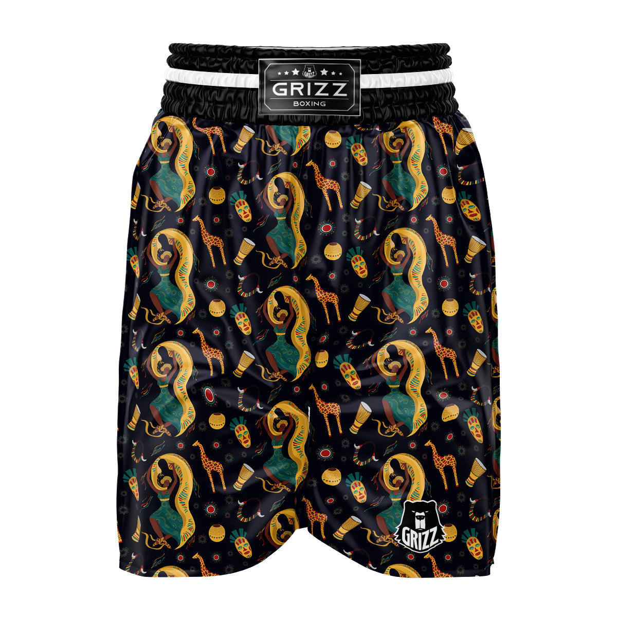Giraffe Aztec Print Pattern Boxing Shorts-grizzshop