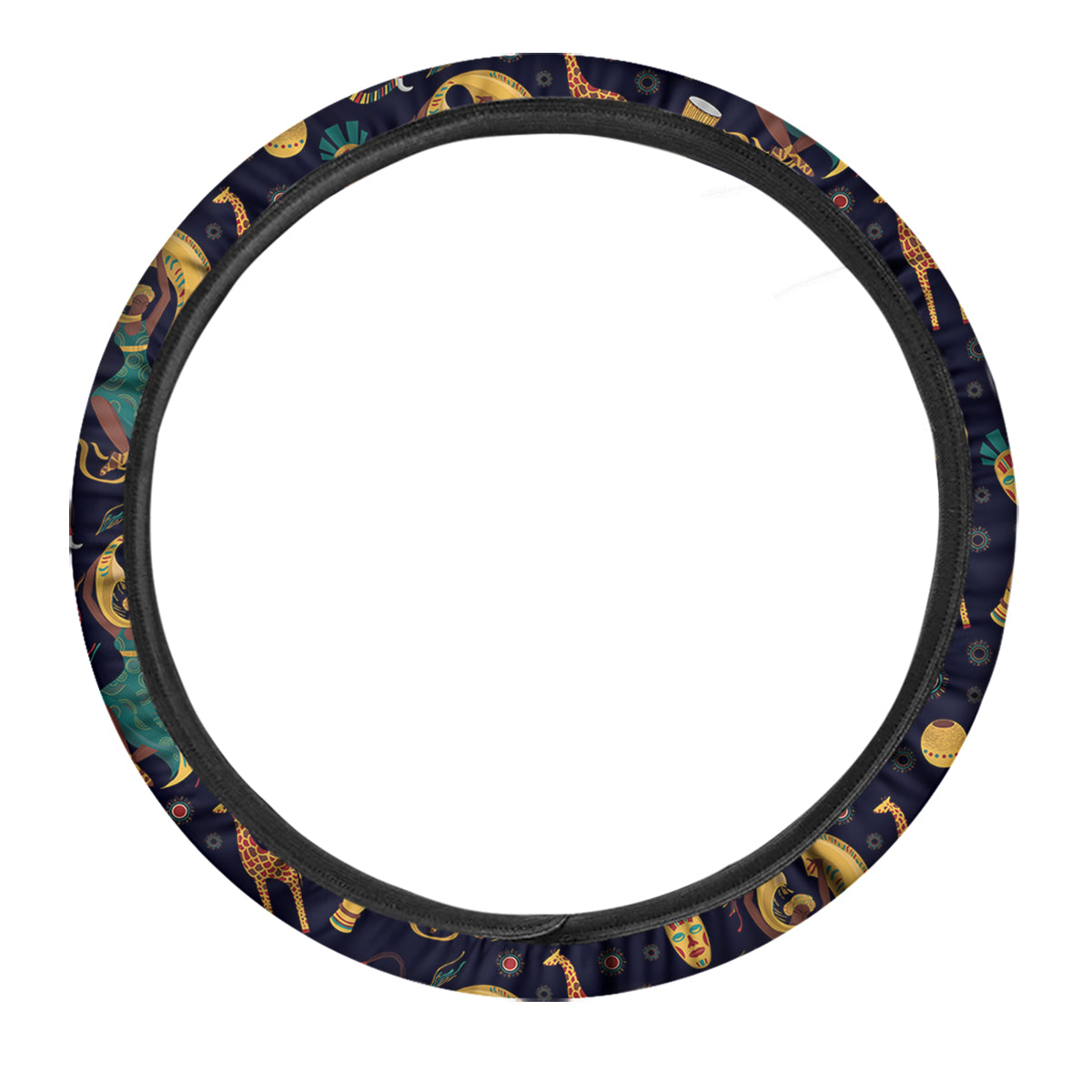 Giraffe Aztec Print Pattern Car Steering Wheel Cover-grizzshop