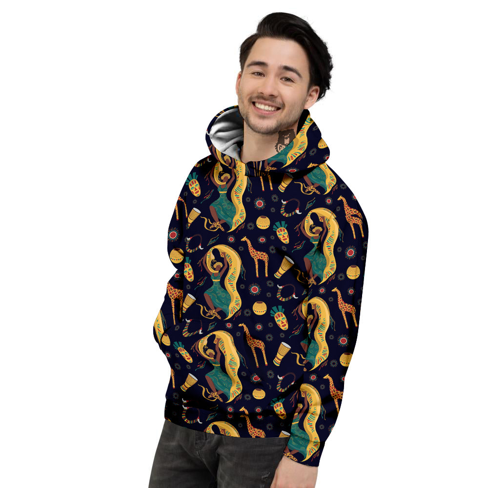 Giraffe Aztec Print Pattern Men's Hoodie-grizzshop