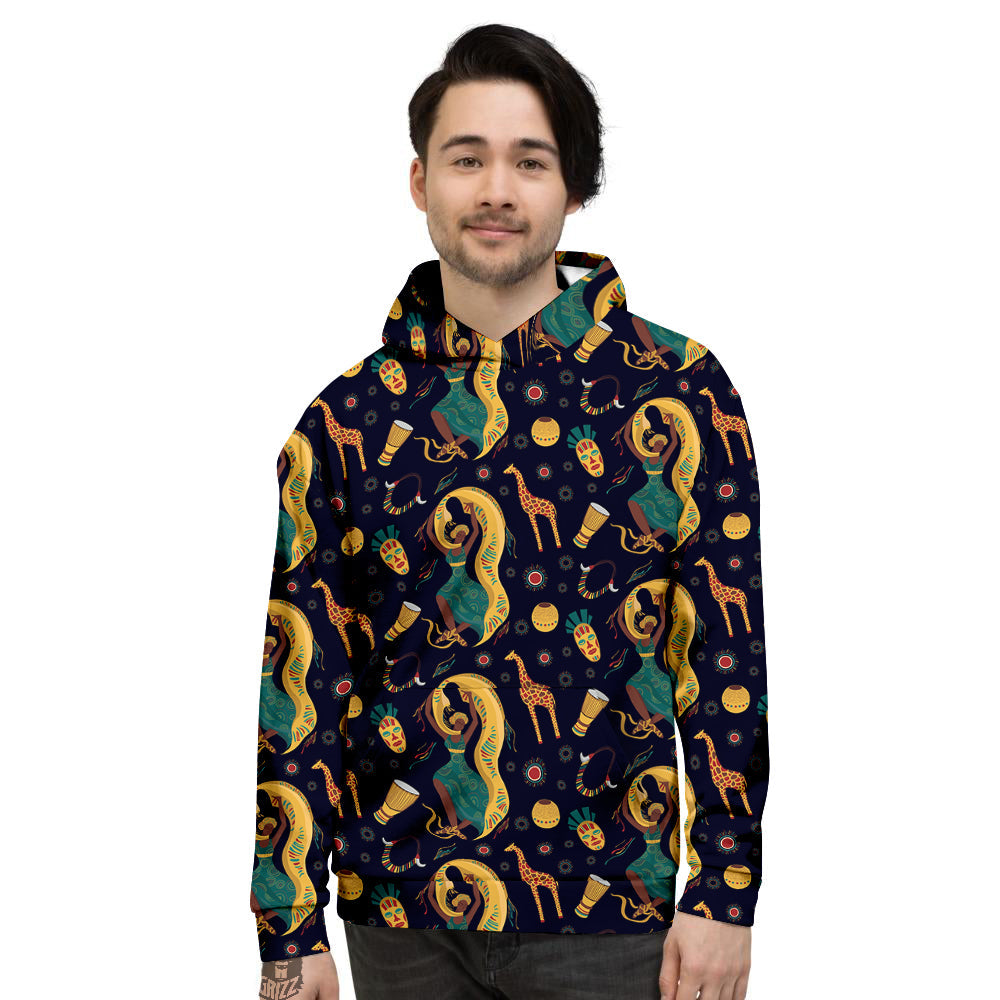 Giraffe Aztec Print Pattern Men's Hoodie-grizzshop