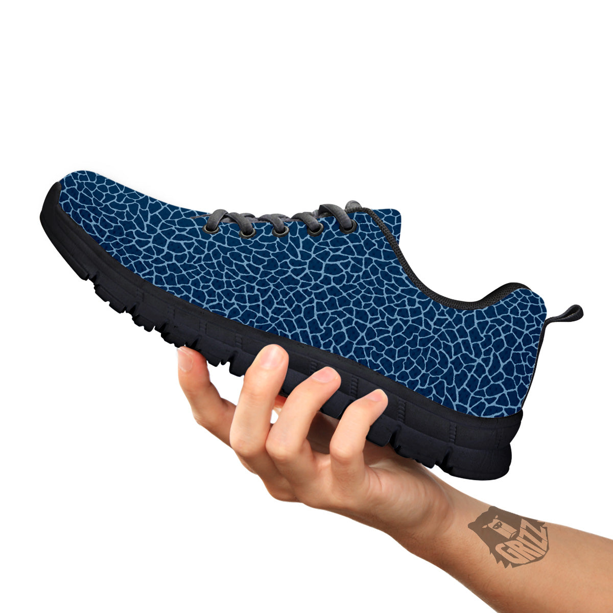 Giraffe Blue Print Black Sneaker-grizzshop